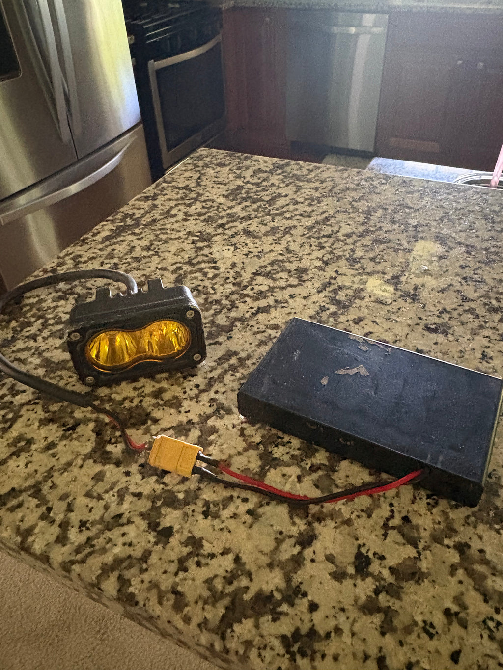 Battery powered baja light metal