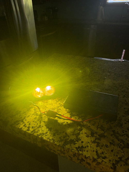 Battery powered baja light metal